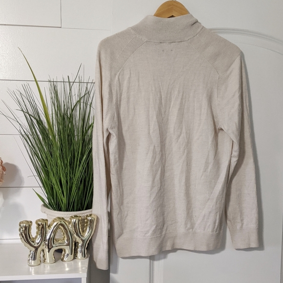 Express Merino Wool Mockneck Quarter Zip Sweater Sz XL - Picture 2 of 4